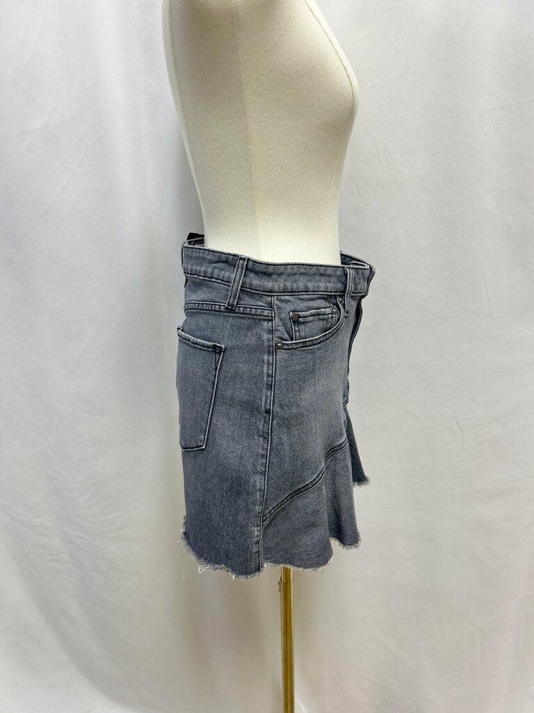 alice + olivia Grey Denim Mini Skirt