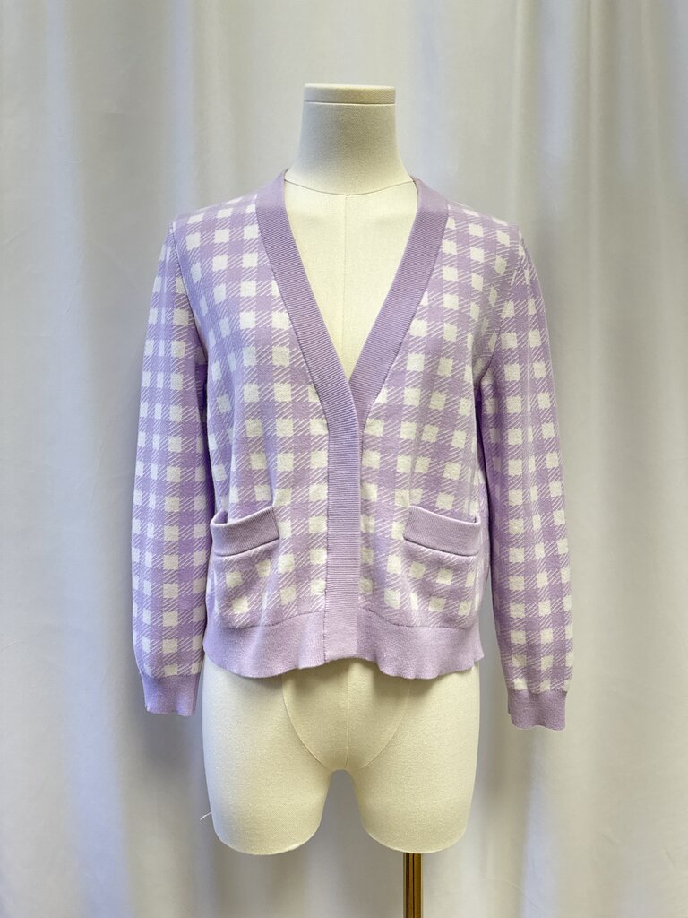 Maje Purple Plaid Cardigan