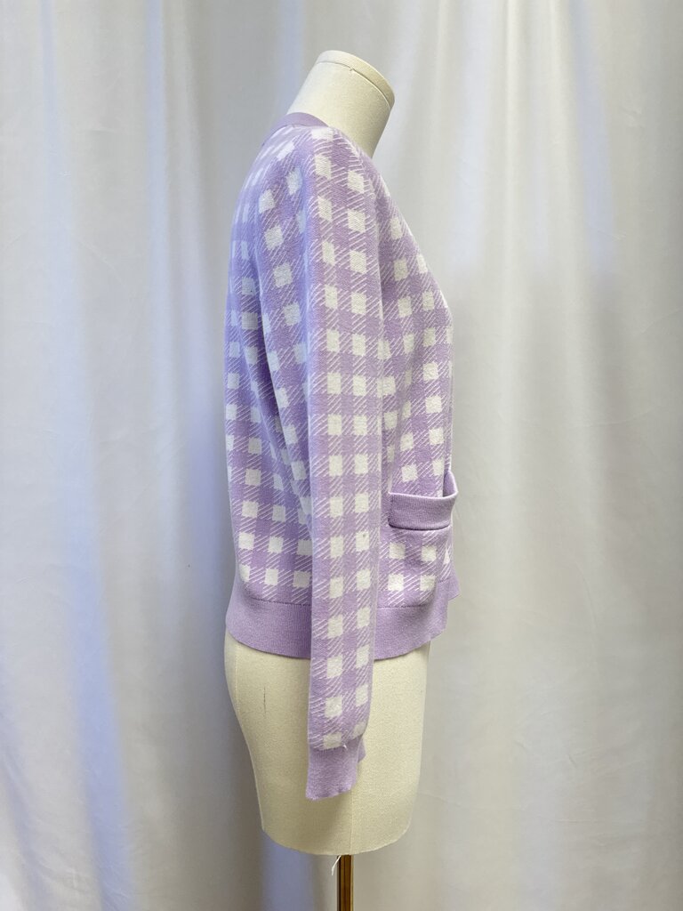 Maje Purple Plaid Cardigan