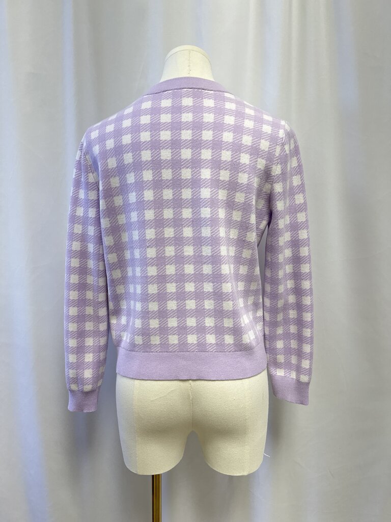 Maje Purple Plaid Cardigan