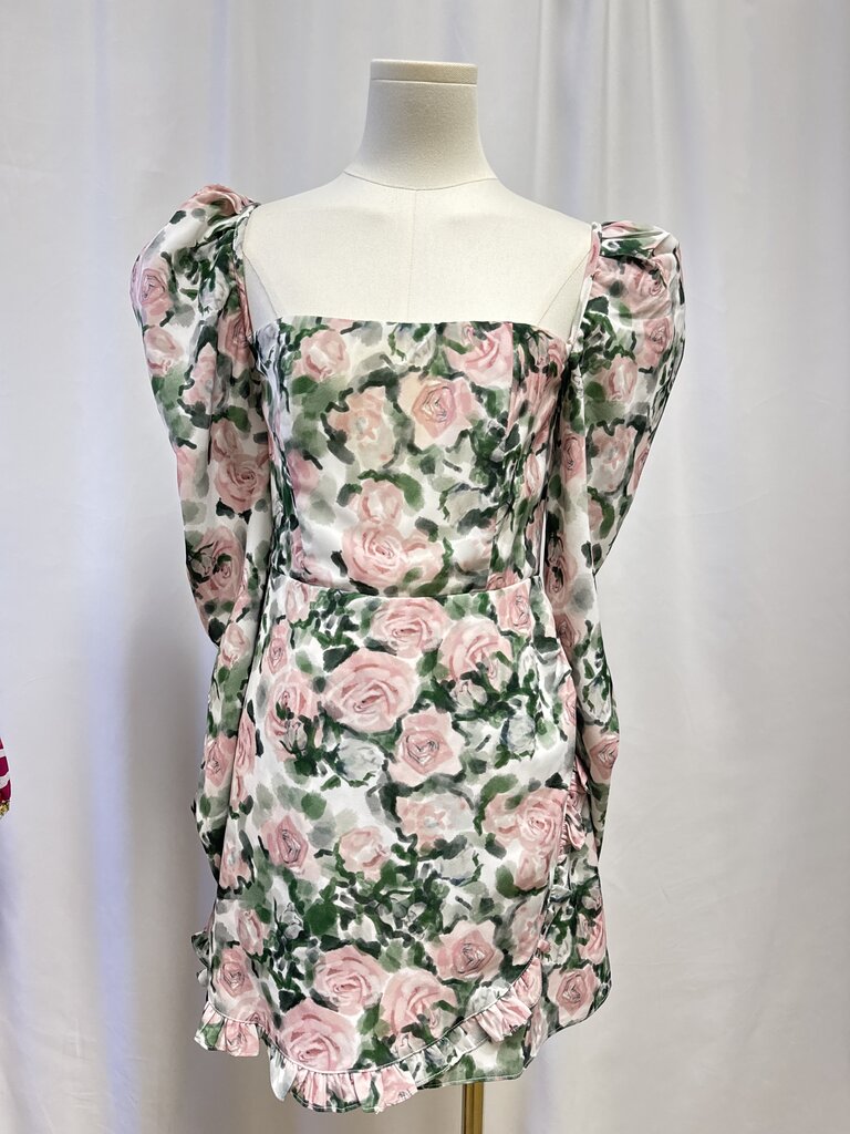 Atoir Green Floral Mini Dress