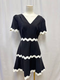 Milly Black and White Ric Rac Dress