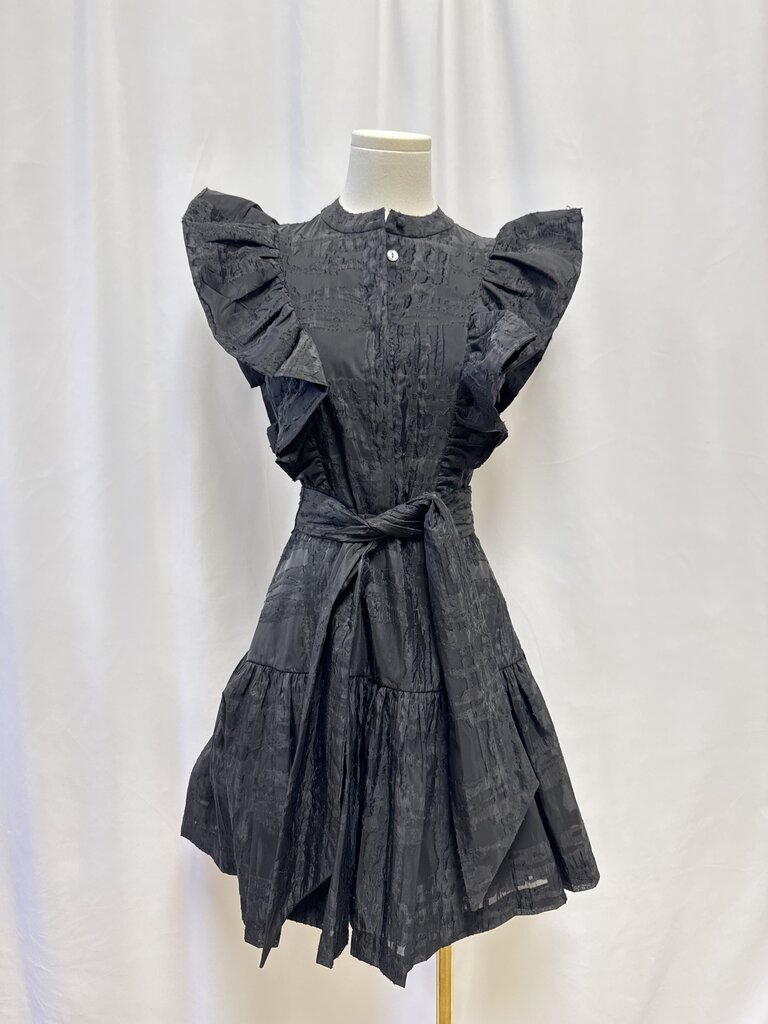 Hunter Bell Black Ruffle Sleeve Dress