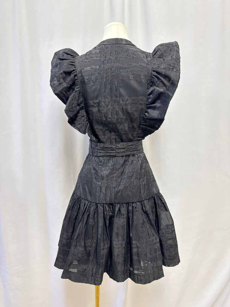 Hunter Bell Black Ruffle Sleeve Dress