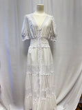 Charo Ruiz White Lace Detail Maxi Dress NWT