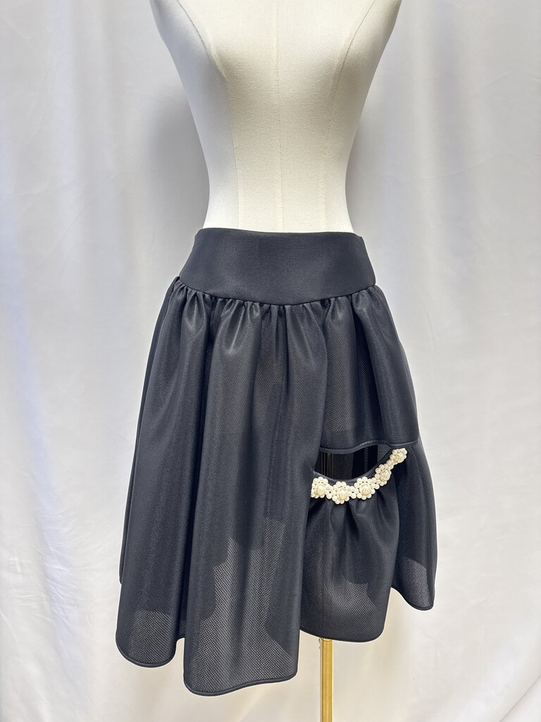 Simone Rocha Black and Pearl Detail Skirt