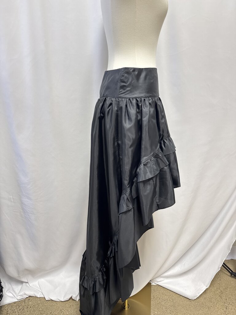 LoveShackFancy Black Taffeta Ruffle Maxi Skirt NWT