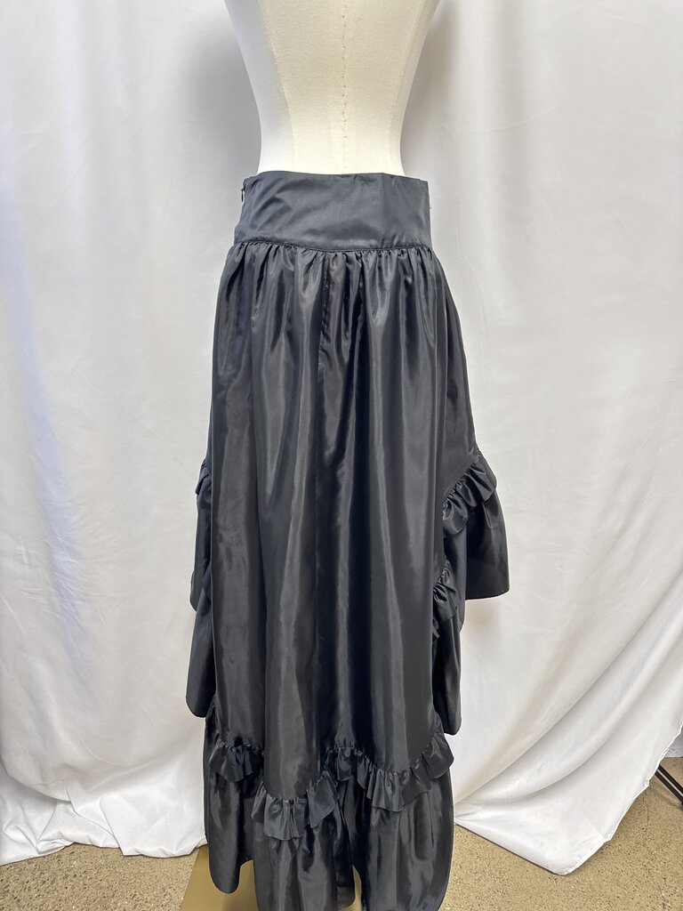 LoveShackFancy Black Taffeta Ruffle Maxi Skirt NWT