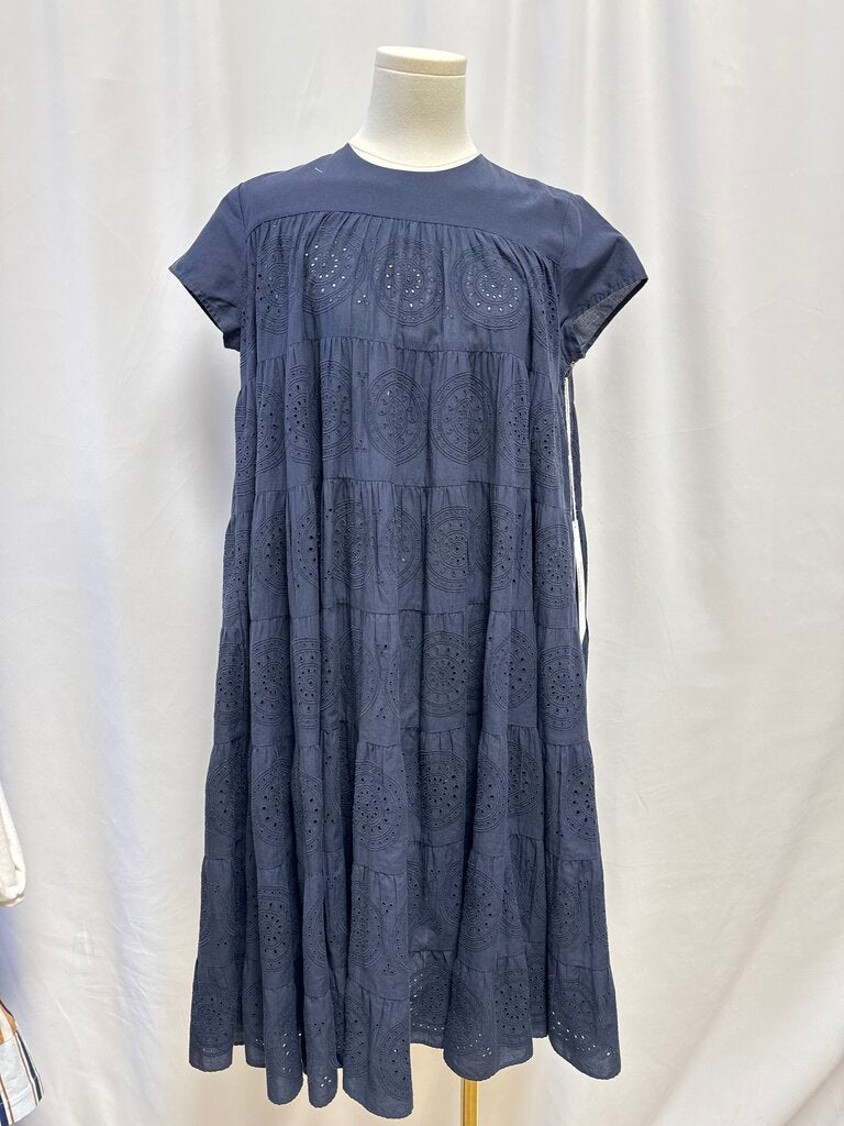 Merlette Navy Eyelet Dress