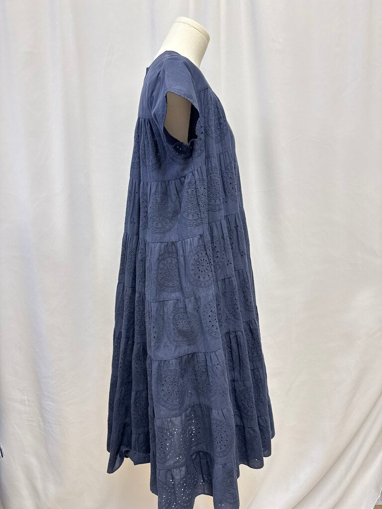 Merlette Navy Eyelet Dress