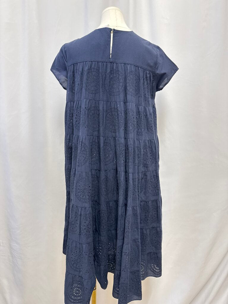 Merlette Navy Eyelet Dress