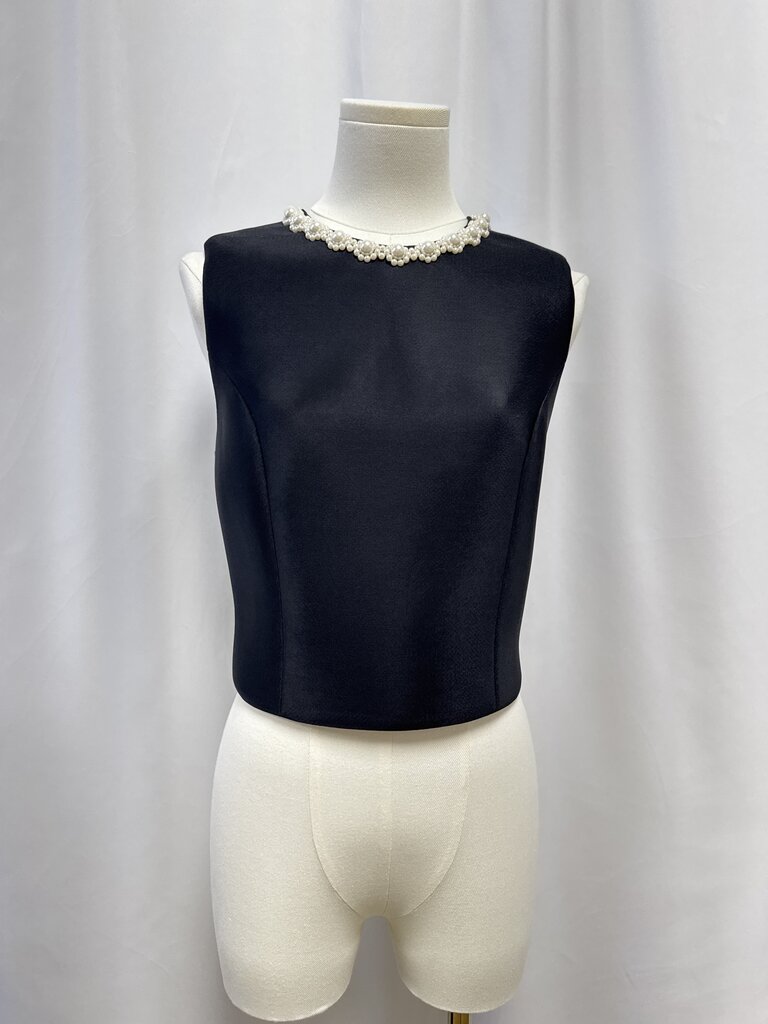 Simone Rocha Black and Pearl Detail Top