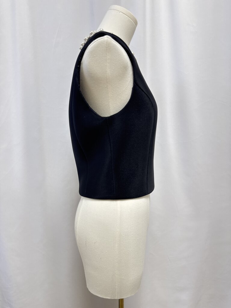 Simone Rocha Black and Pearl Detail Top