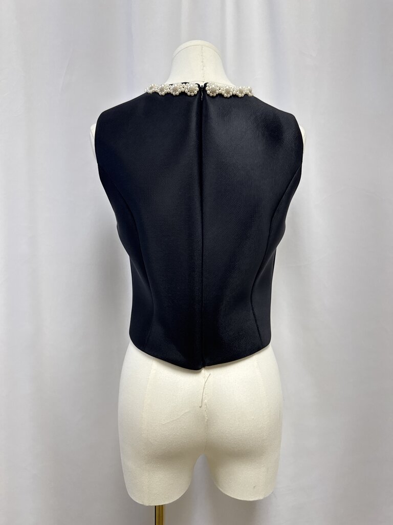 Simone Rocha Black and Pearl Detail Top