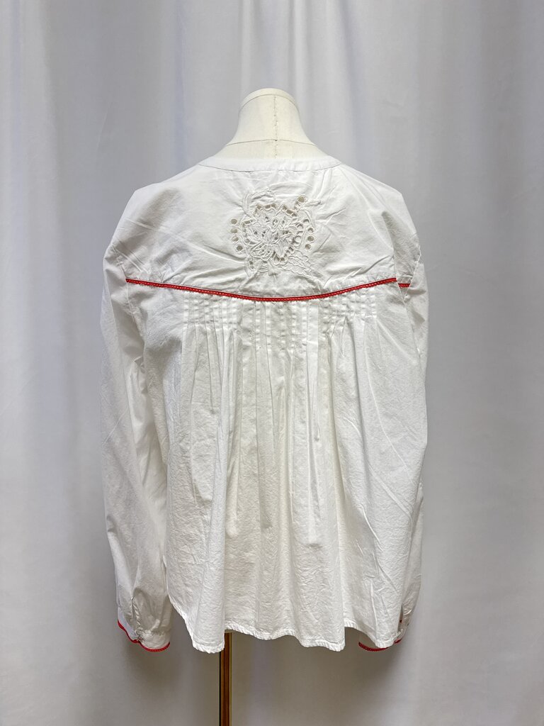 Free People White Lace Pleated Top NWT