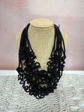 Sent Murano Black Beaded Necklace