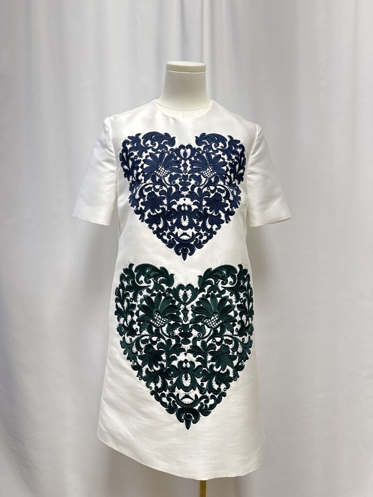 Stella McCartney White Embroidered Heart Dress