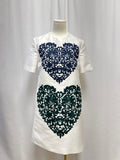 Stella McCartney White Embroidered Heart Dress