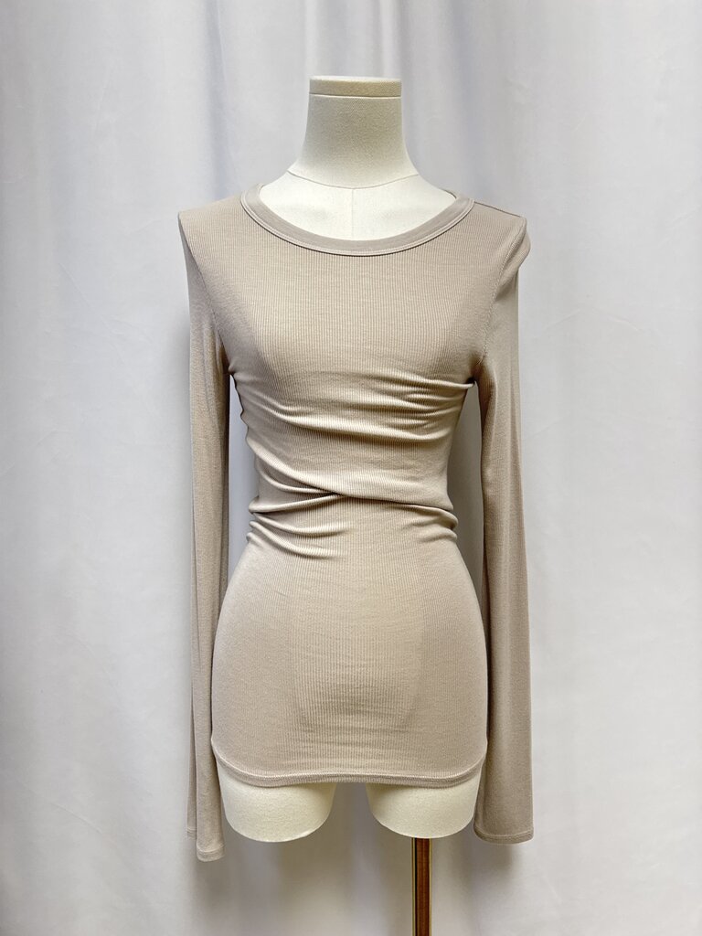Enza Costa Tan Ribbed Tee