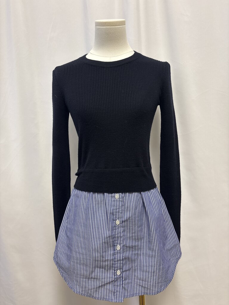 Veronica Beard Black Ribbed Top