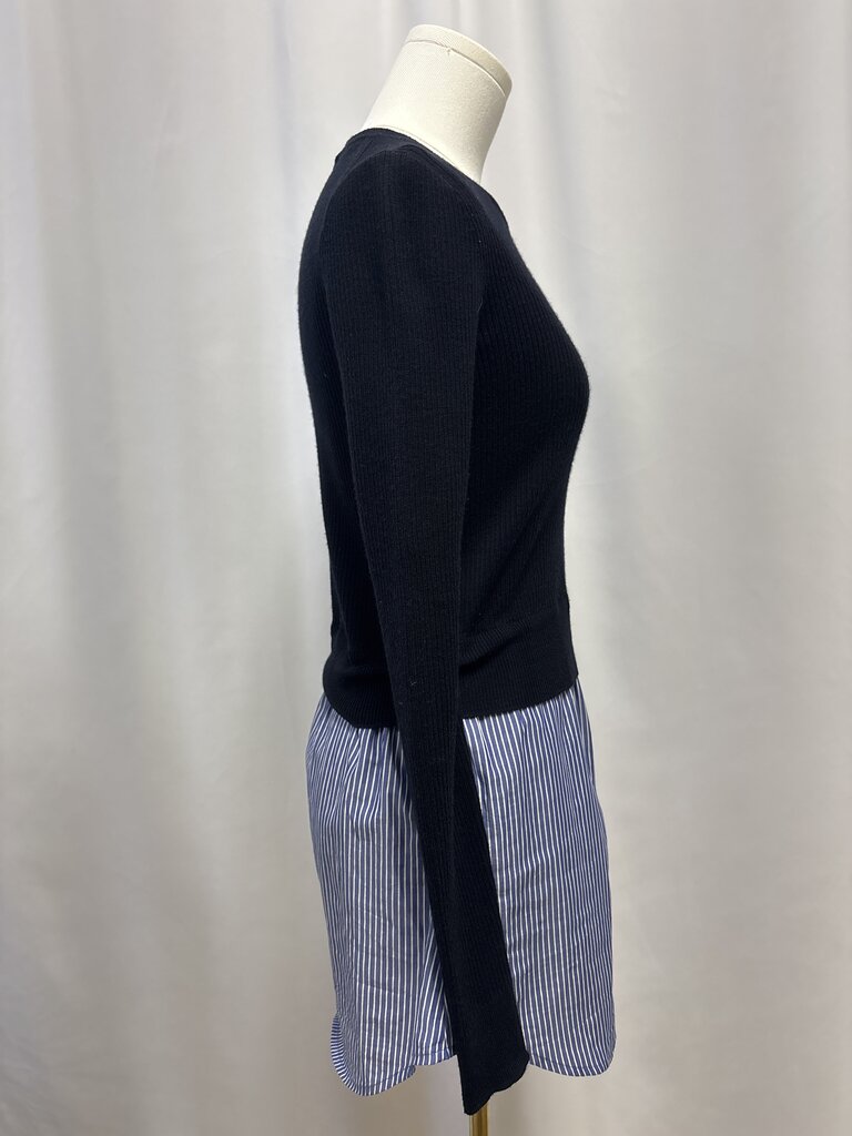 Veronica Beard Black Ribbed Top