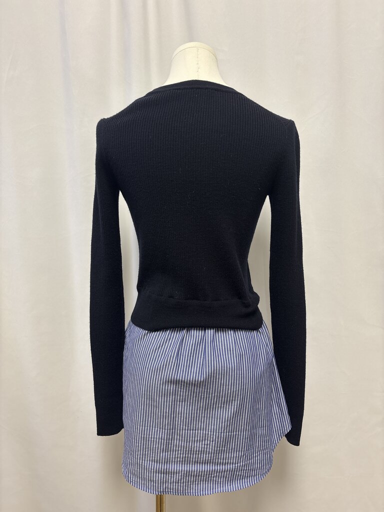 Veronica Beard Black Ribbed Top