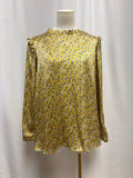 Horror Vacui Yellow Floral Silk Blouse