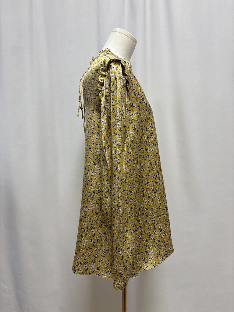 Horror Vacui Yellow Floral Silk Blouse