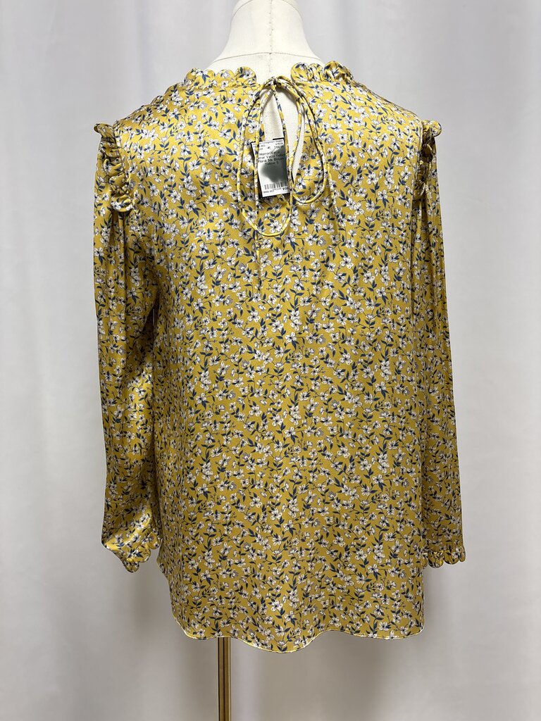 Horror Vacui Yellow Floral Silk Blouse