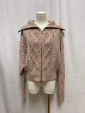 Self-Portrait Tan Cable Knit Jacket