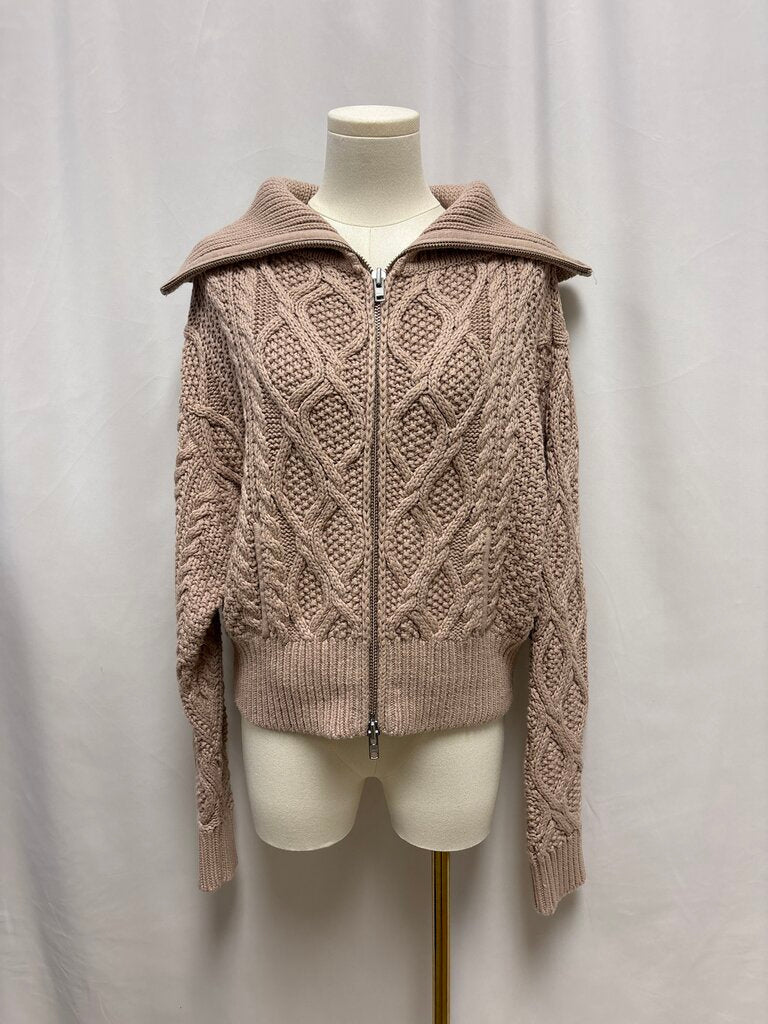 Self-Portrait Tan Cable Knit Jacket