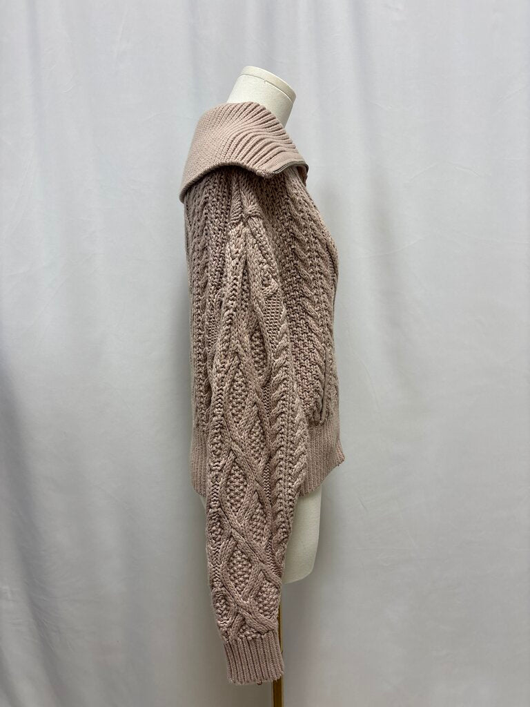 Self-Portrait Tan Cable Knit Jacket