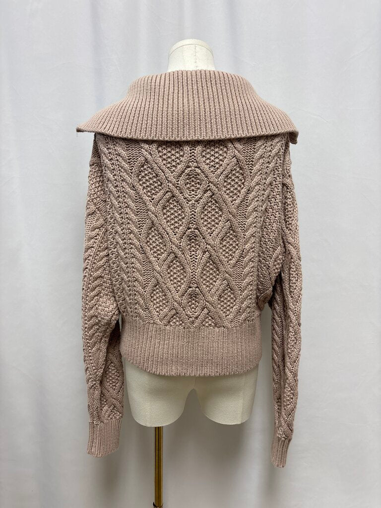 Self-Portrait Tan Cable Knit Jacket