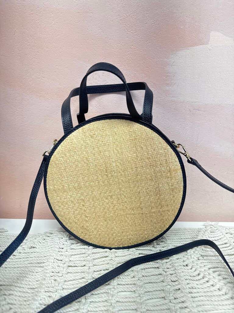 Kayu Raffia Round Shoulder Bag w/Dustbag