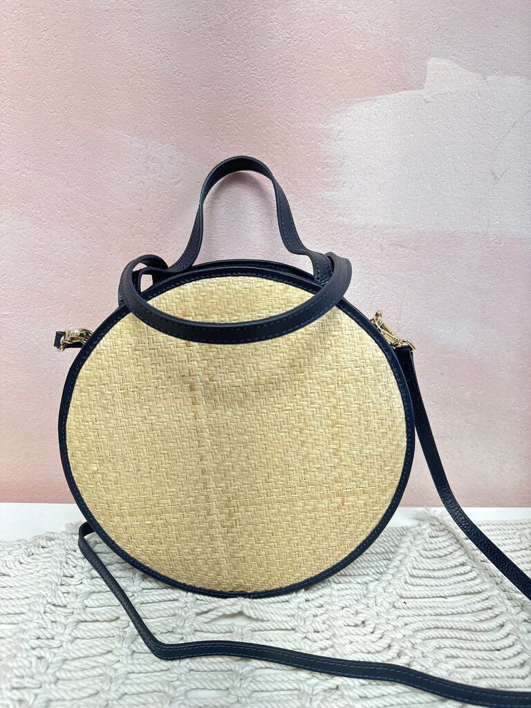 Kayu Raffia Round Shoulder Bag w/Dustbag