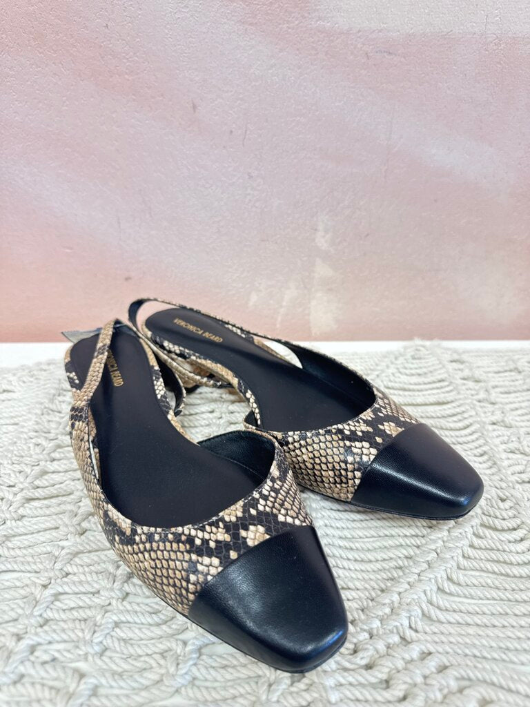Veronica Beard Snake Print Slingback Flat w/Dustbag