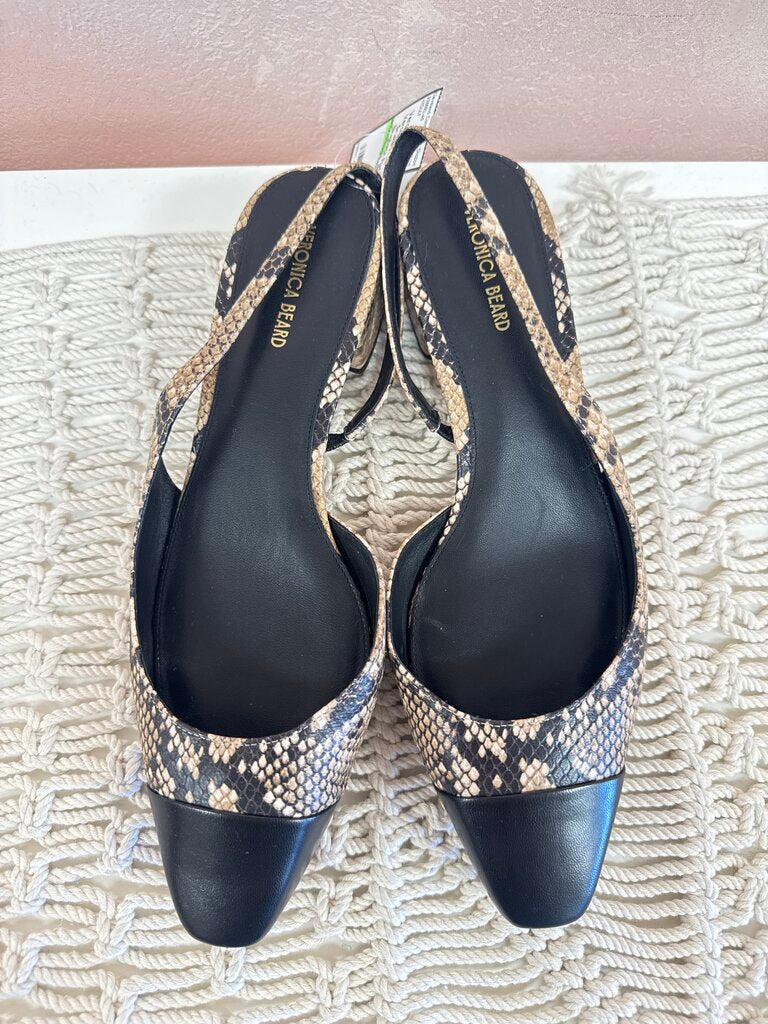 Veronica Beard Snake Print Slingback Flat w/Dustbag