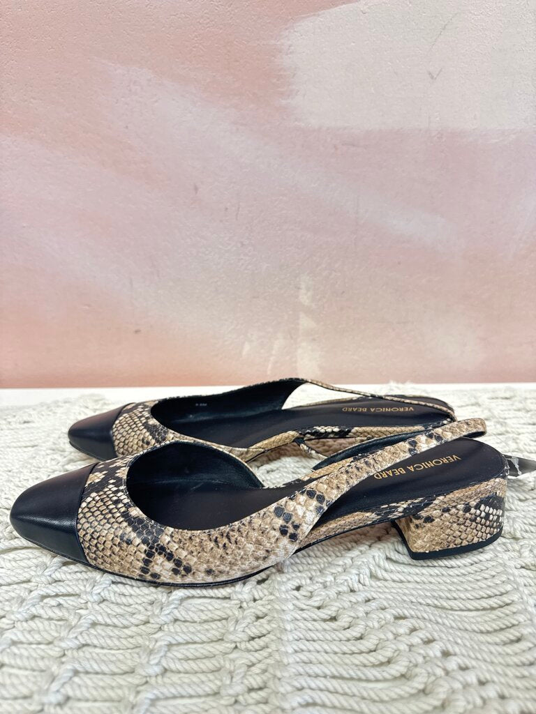 Veronica Beard Snake Print Slingback Flat w/Dustbag