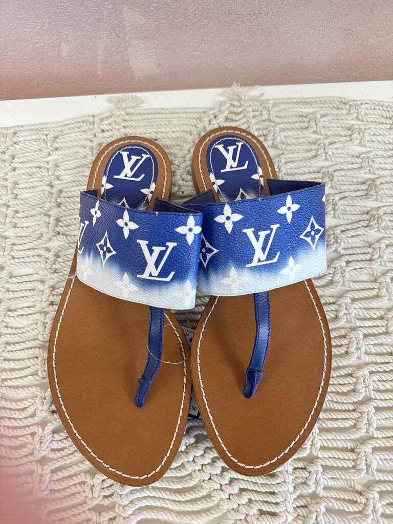 Louis Vuitton Blue Monogram Thong Sandal