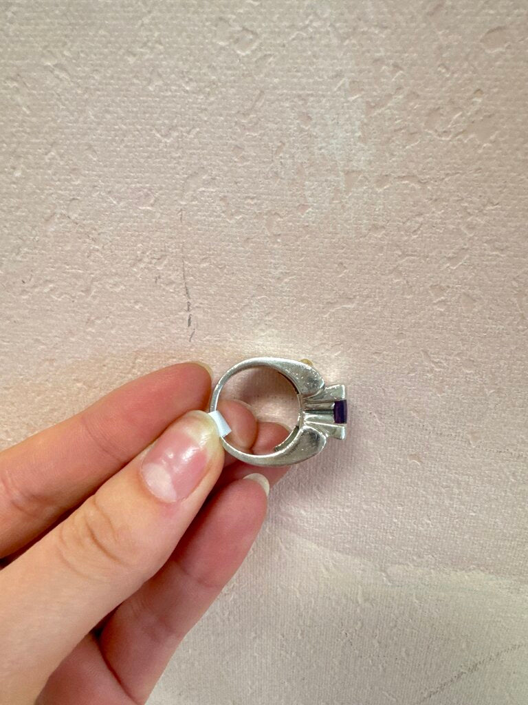 John Atencio Silver and Amethyst Ring