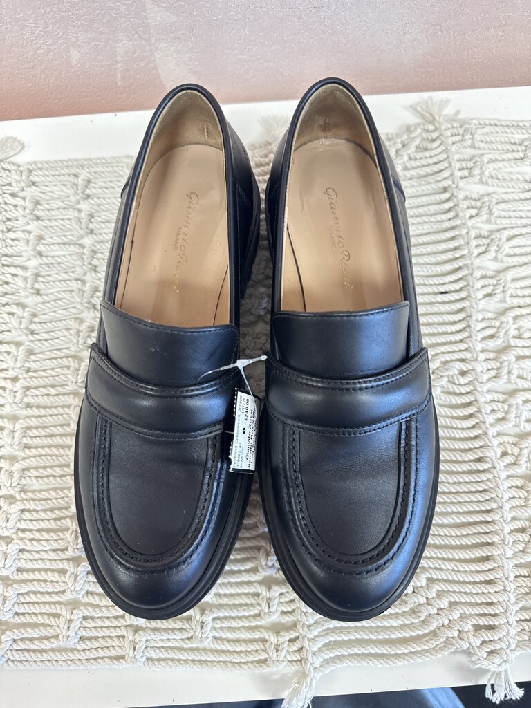 Gianvito Rossi Black Lug Sole Loafer