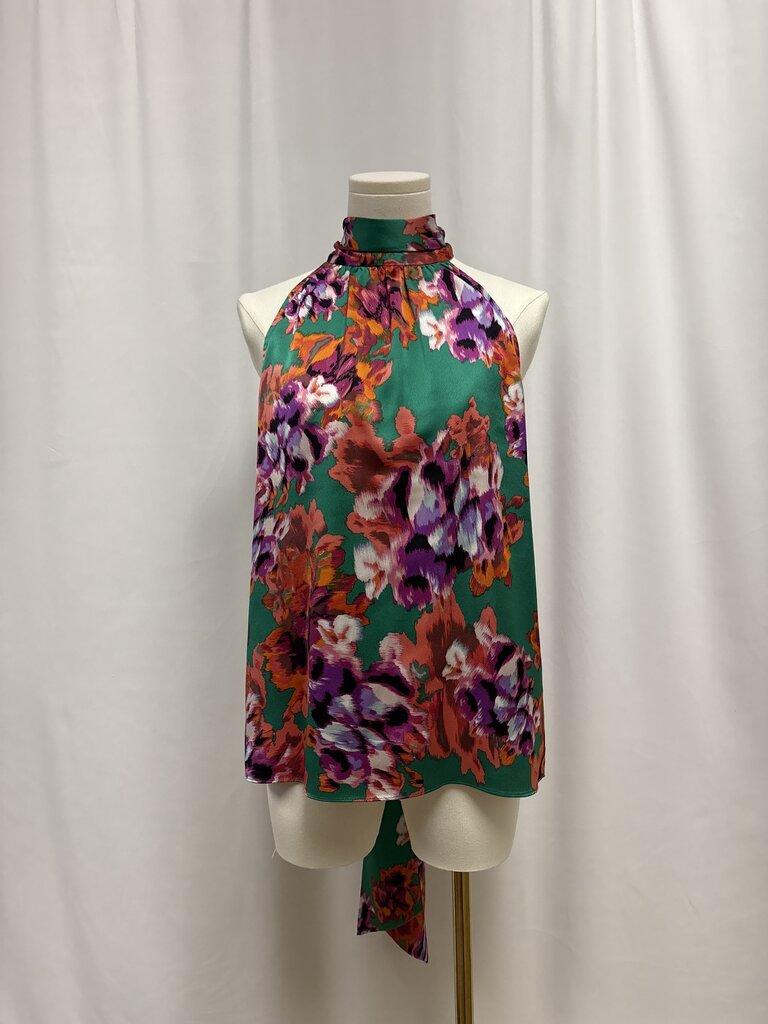 Misa Green Floral Halter Top