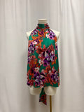 Misa Green Floral Halter Top