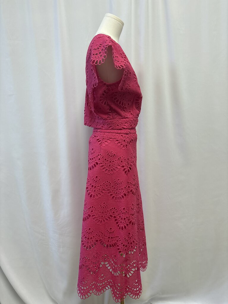 Suncoo Pink Crochet Two Piece Set