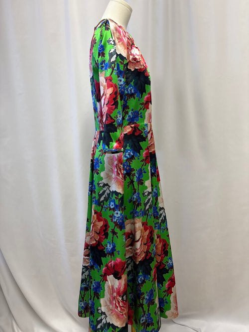 Andrew GN Green Floral Maxi Dress