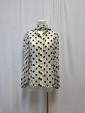 Zimmermann Ivory and Black Polka Dot Sheer Tie Front Blouse