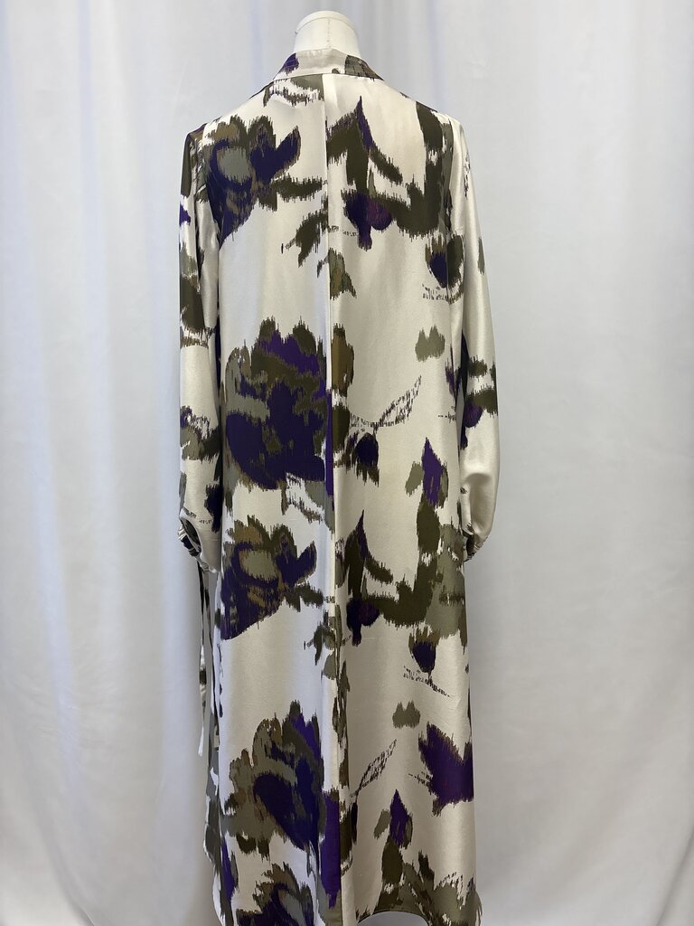 Max Mara Taupe Printed Silk Kaftan