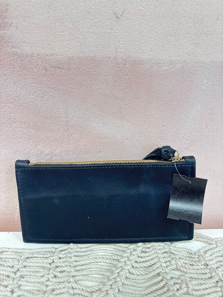 Fount Black Leather Clutch