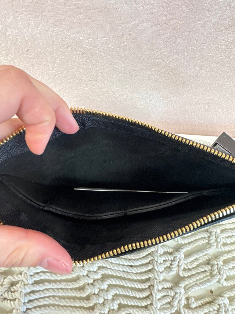 Fount Black Leather Clutch
