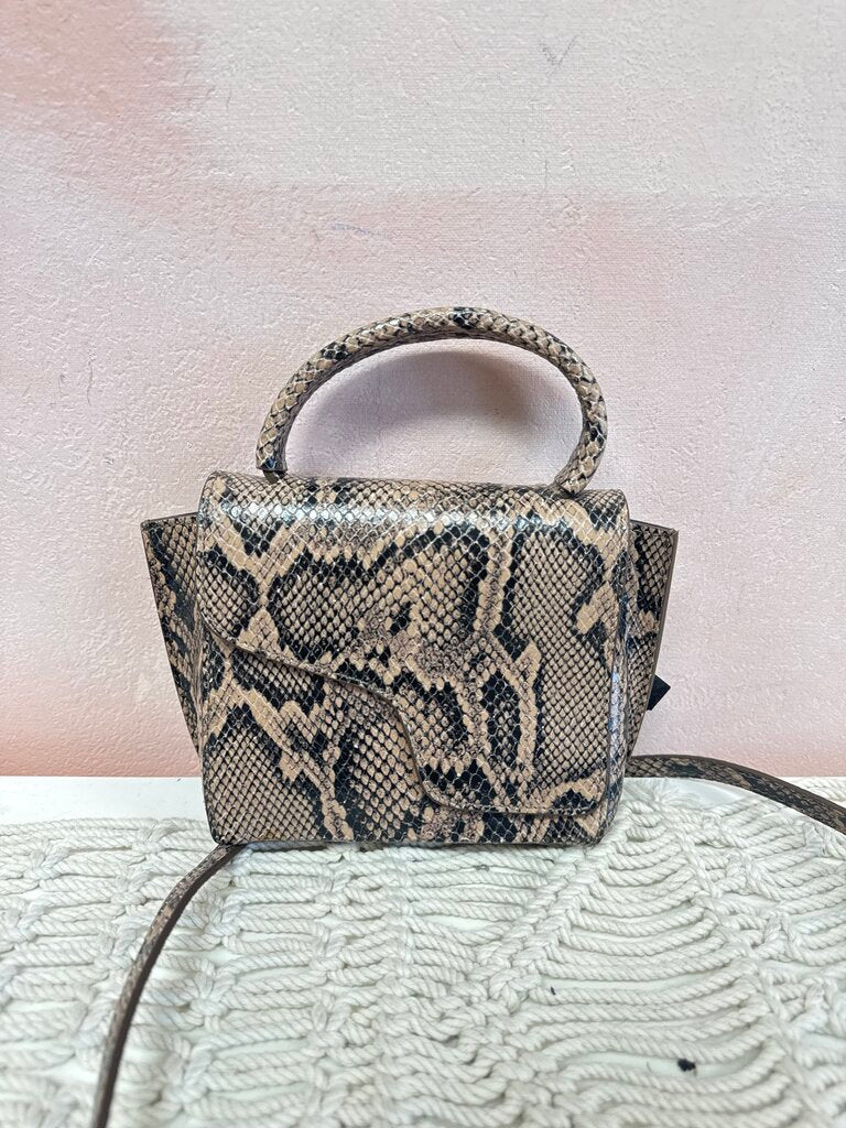 ATP Snakeskin Top Handle Crossbody W/ Dust Bag